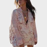 Arial | Conjunto de Camisa Y Pantalones Cortos Con Cullo En V