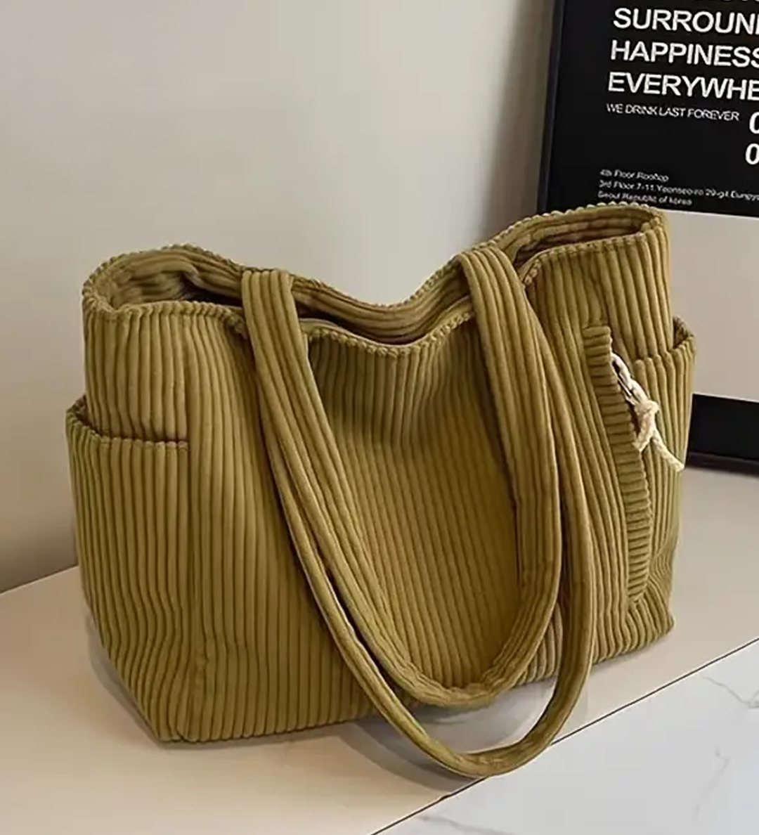 Tilda – Bolsa de mano acanalada con detalle de cordón