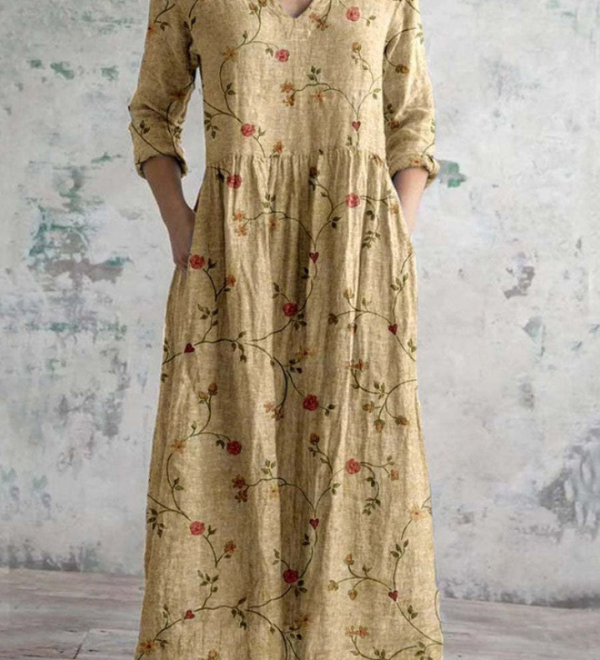 Celestine | Vestido maxi con estampado floral vintage