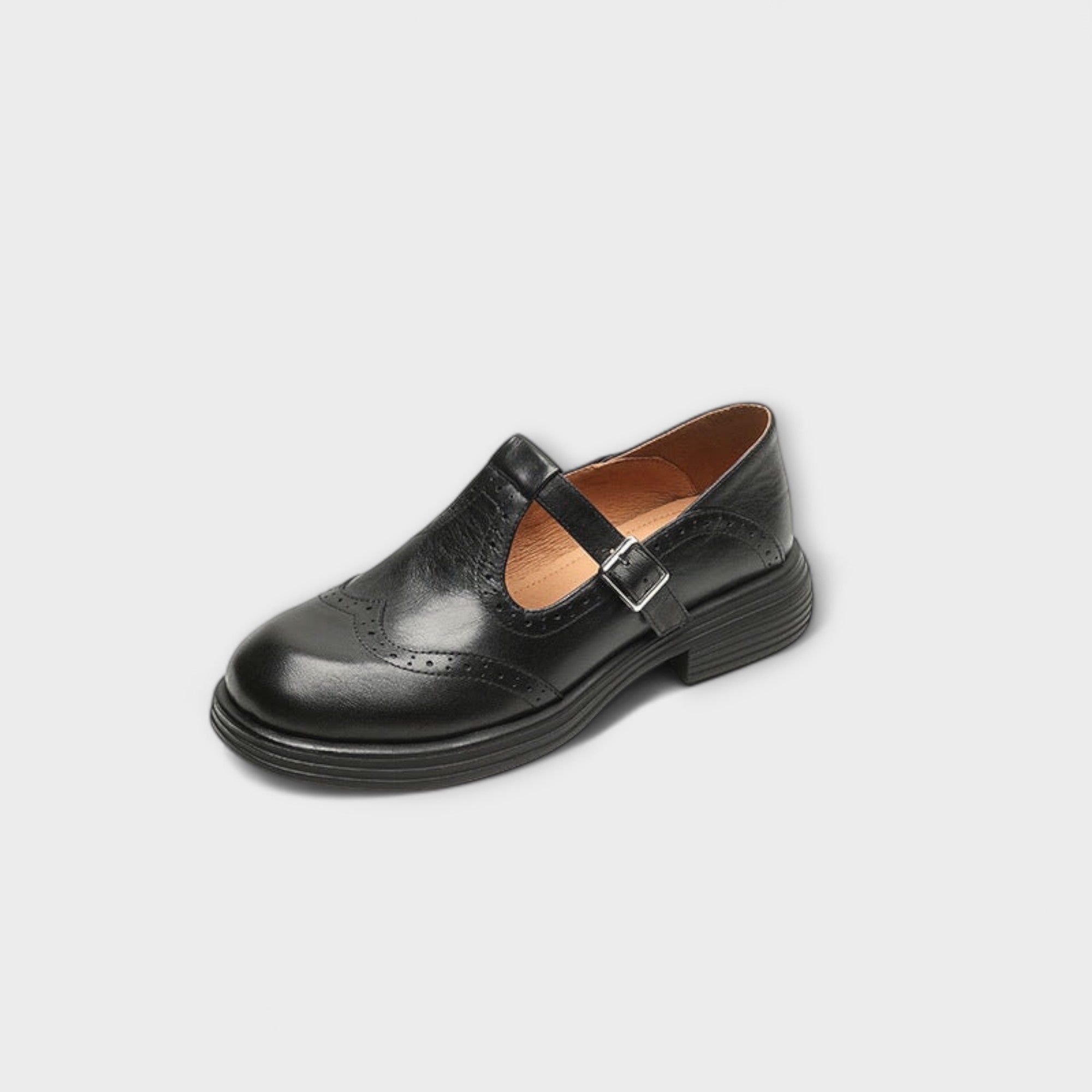 Amaya - Zapatos clásicos de piel con tira en T