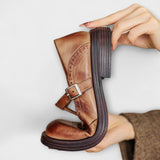 Amaya - Zapatos clásicos de piel con tira en T