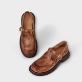 Amaya - Zapatos clásicos de piel con tira en T